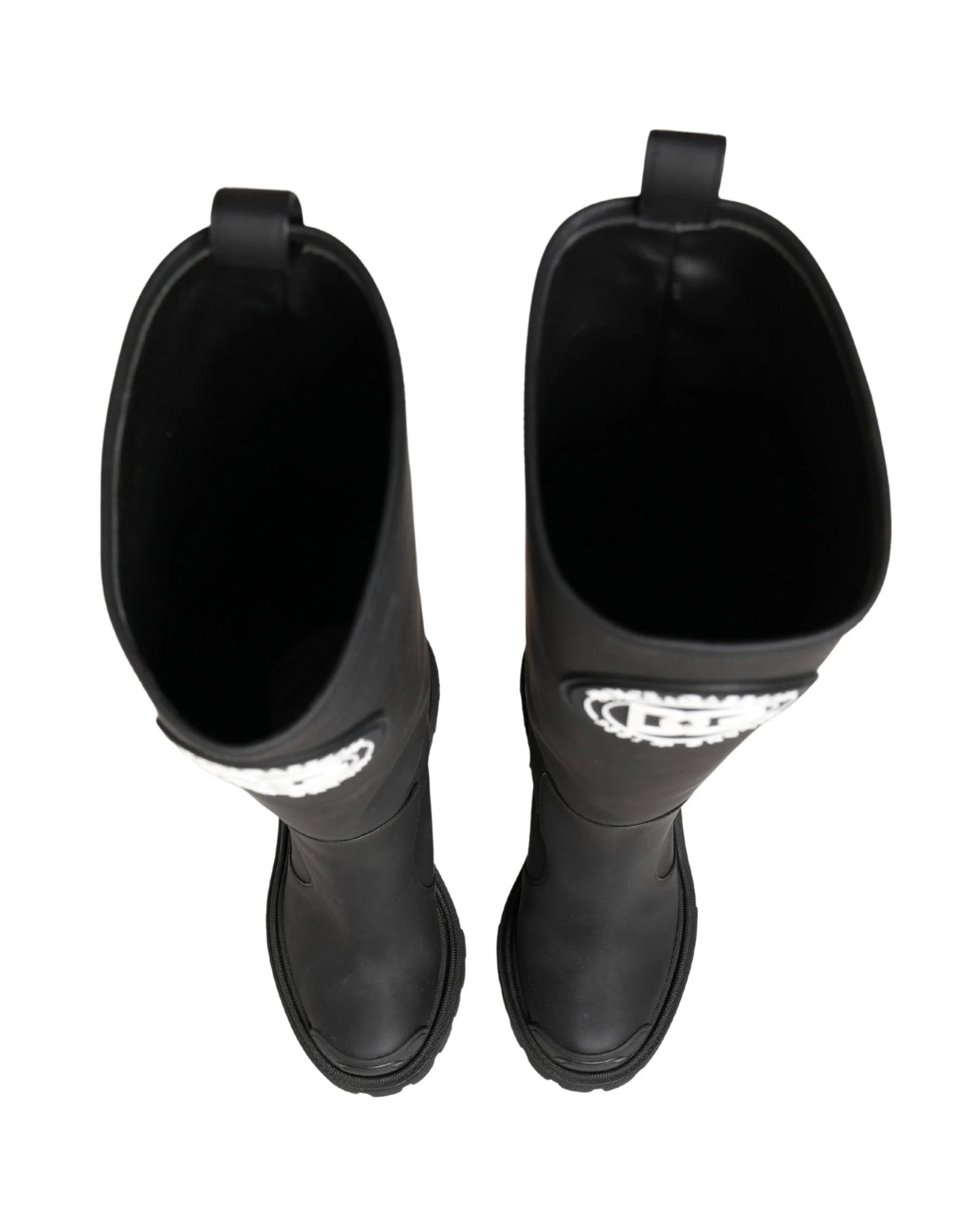 Dolce & Gabbana Black Rubberised Leather High Boots Shoes - EU35/US4.5