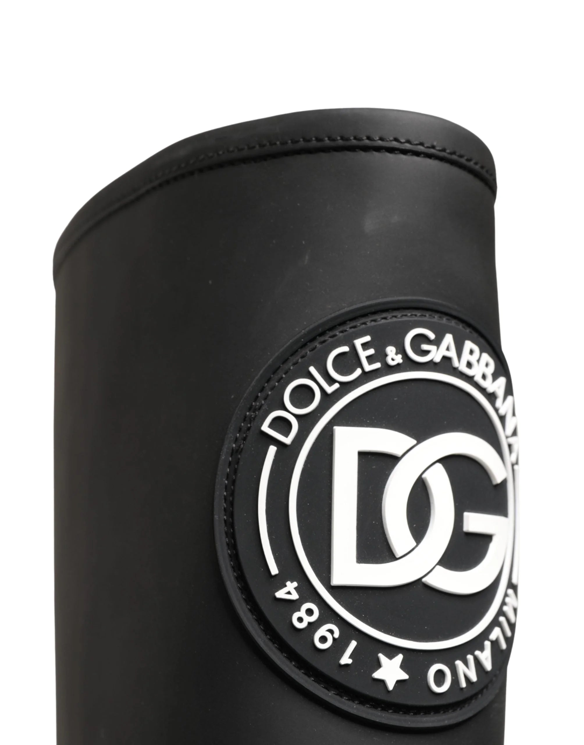 Dolce & Gabbana Black Rubberised Leather High Boots Shoes - EU35/US4.5