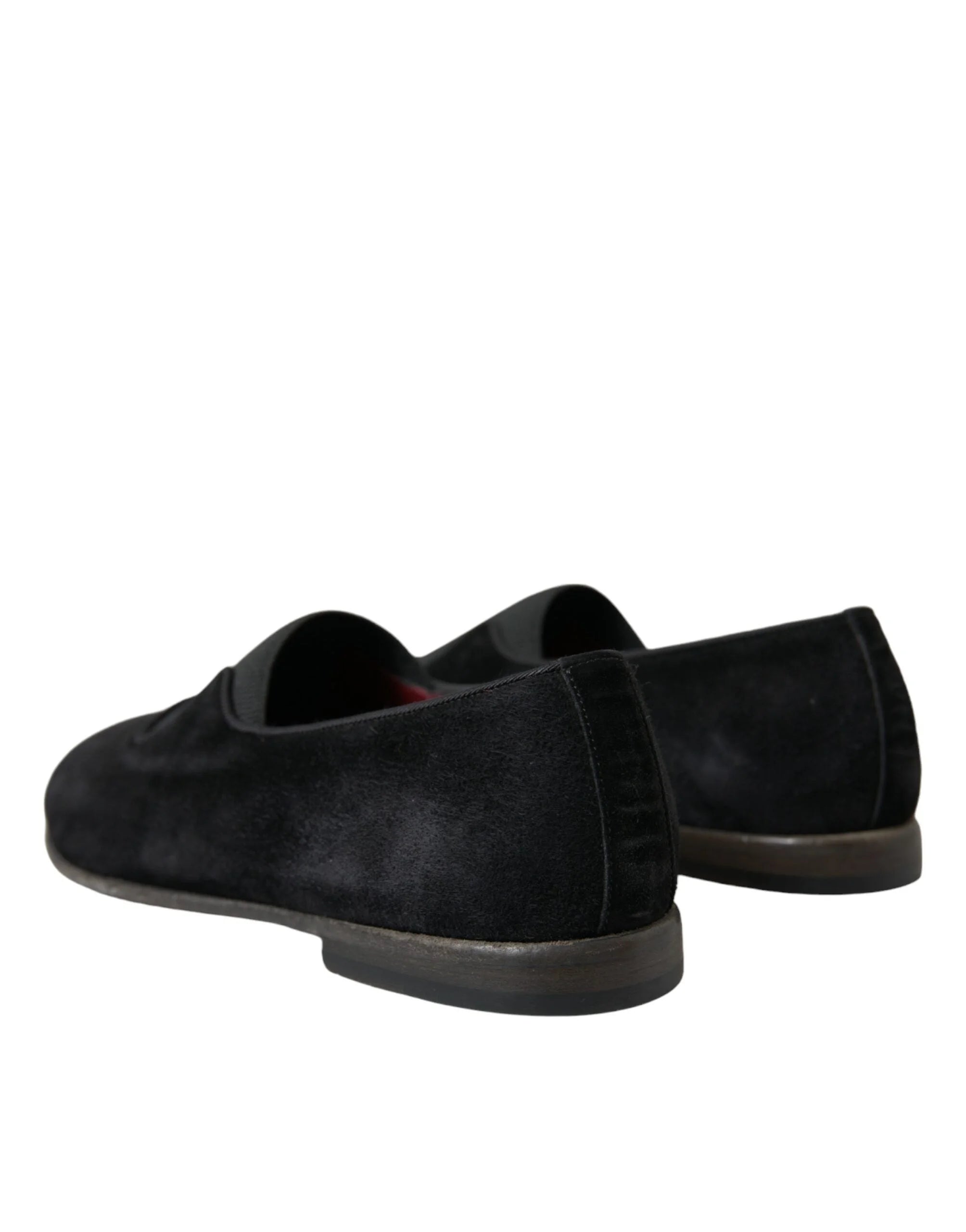 Dolce & Gabbana Black RUNWAY Velour AMALFI Loafers Shoes - EU41/US8 - Flats