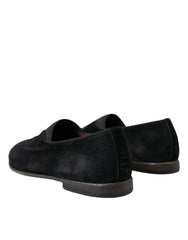 Dolce & Gabbana Black RUNWAY Velour AMALFI Loafers Shoes - EU41/US8 - Flats