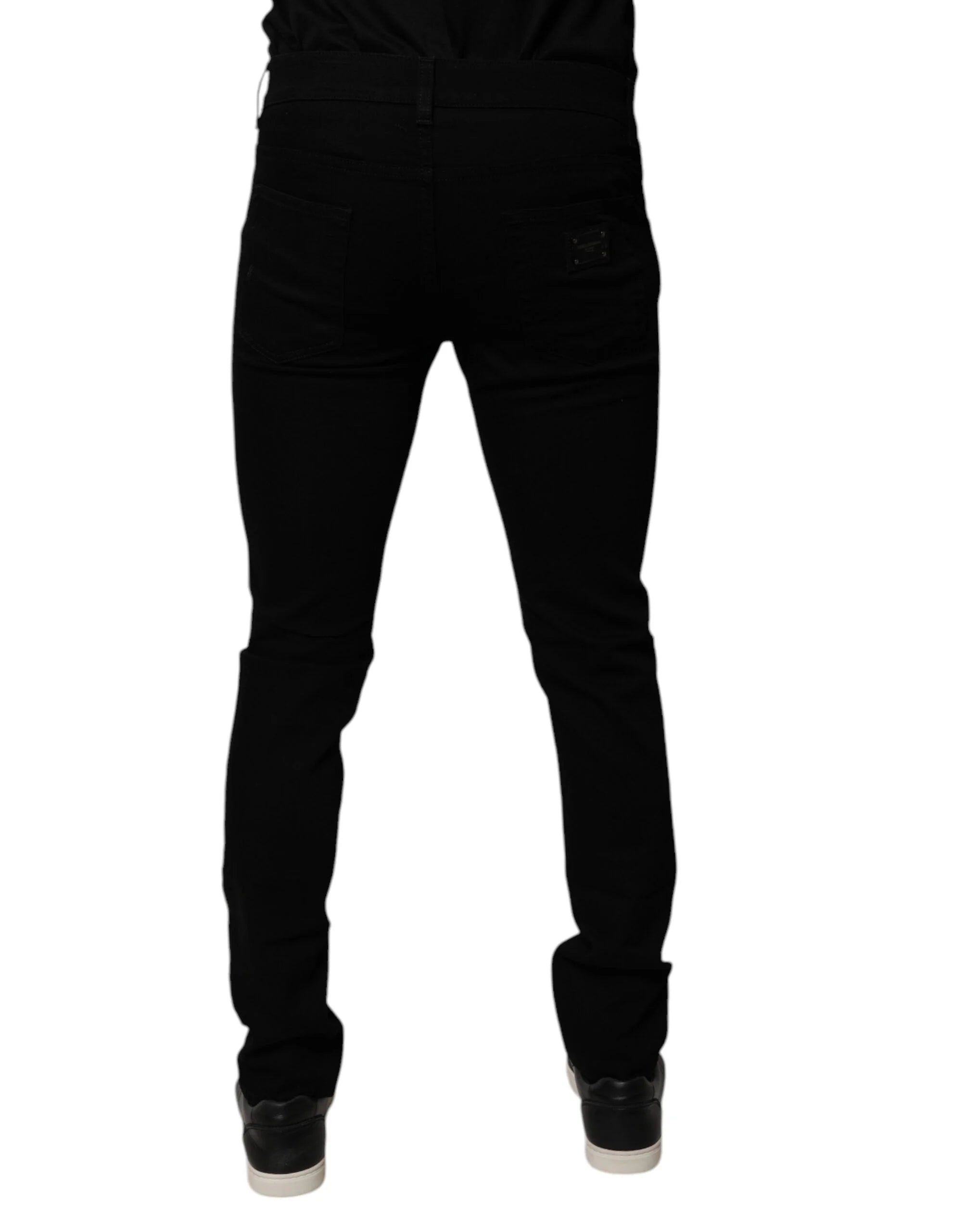 Dolce & Gabbana Black Sacred Heart Cotton Skinny Denim Jeans - IT56 | XXL - Jeans