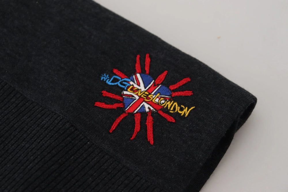 Dolce & Gabbana Black Sacred Heart #DGLovesLondon Wrap Scarf - Scarves & Shawls