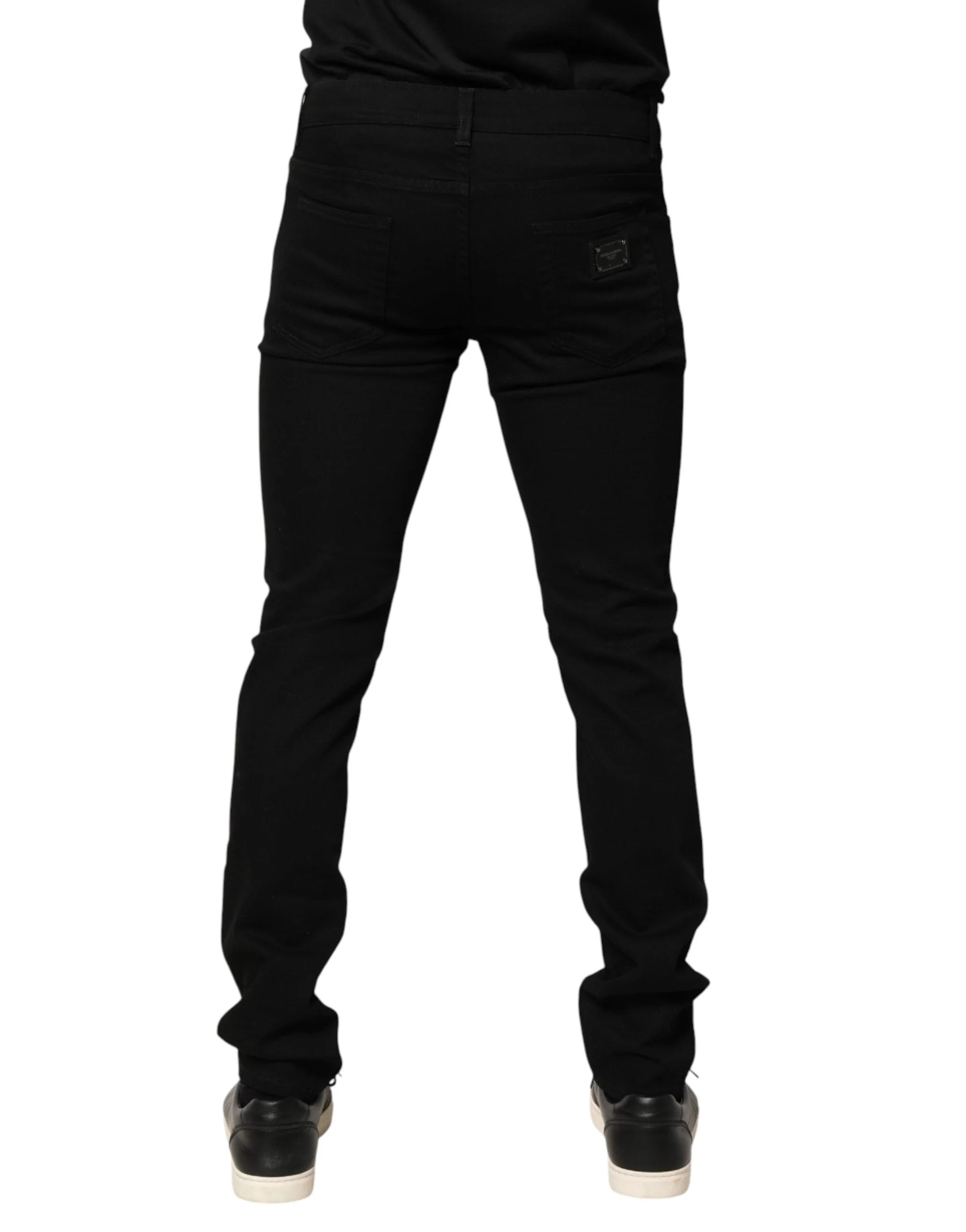 Dolce & Gabbana Black Sacred Heart Men Cotton Denim Jeans - IT50 | L