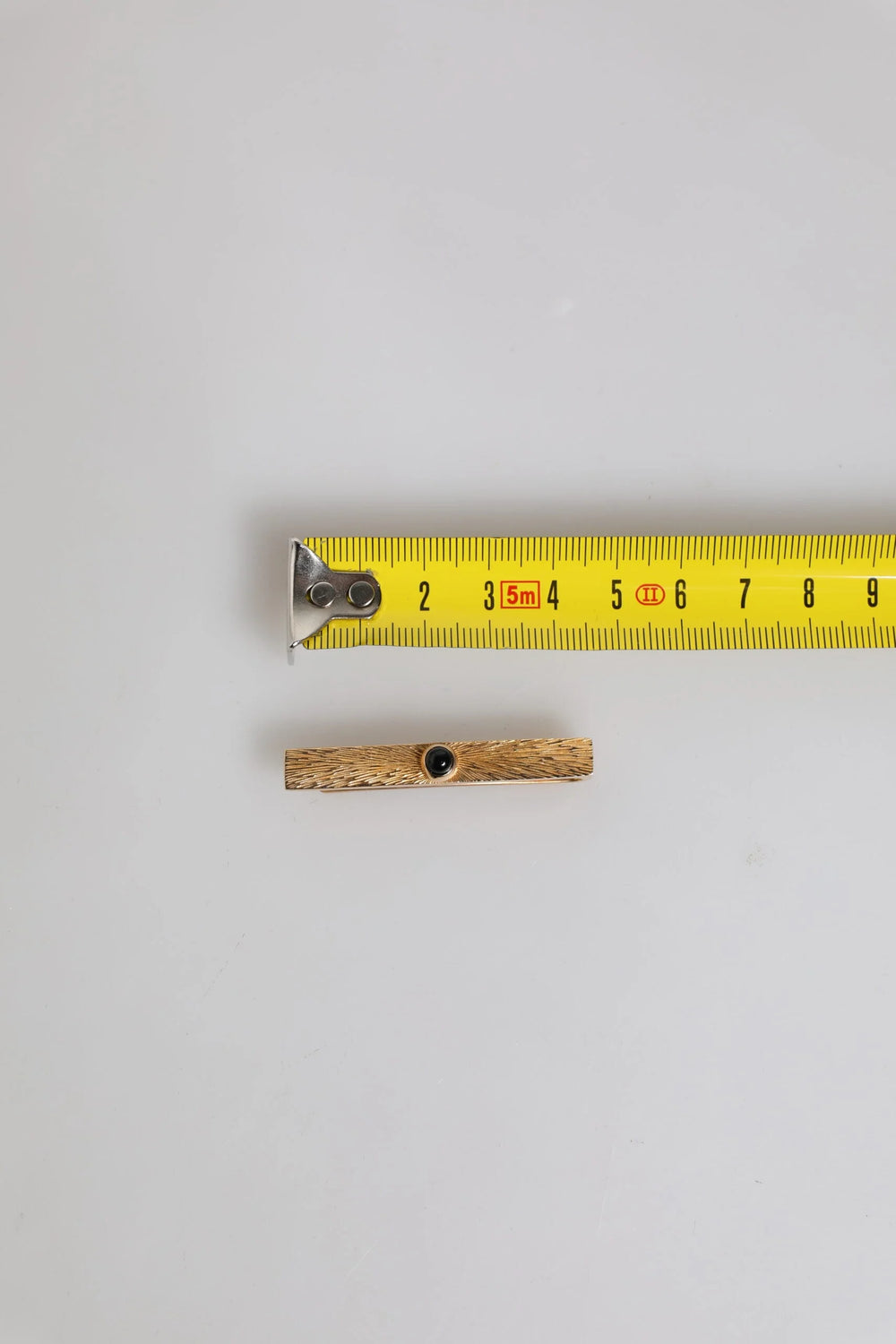 Dolce & Gabbana Black Sapphire Gold Tone Brass Tie Clip Bar - Tie Clips