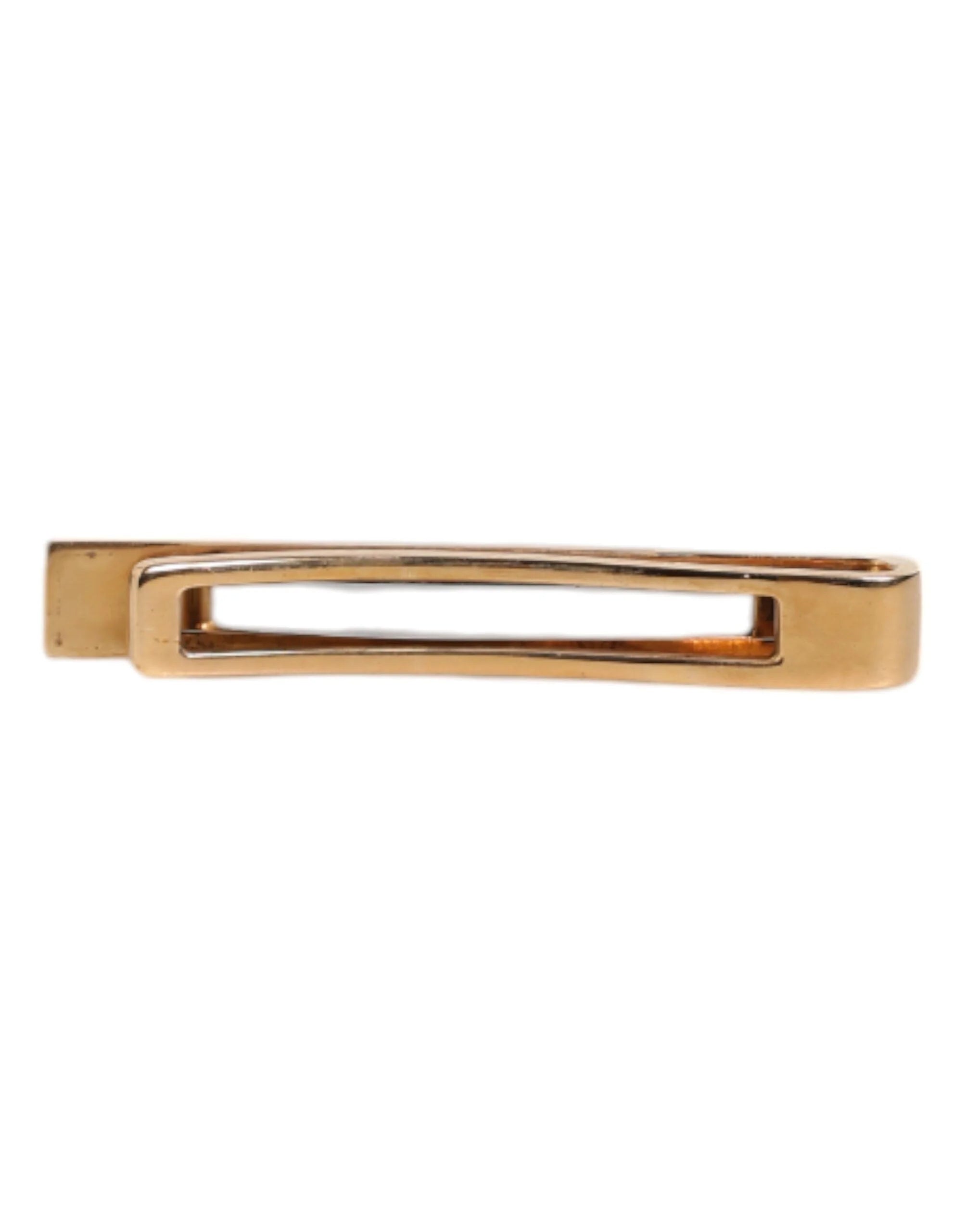 Dolce & Gabbana Black Sapphire Gold Tone Brass Tie Clip Bar - Tie Clips