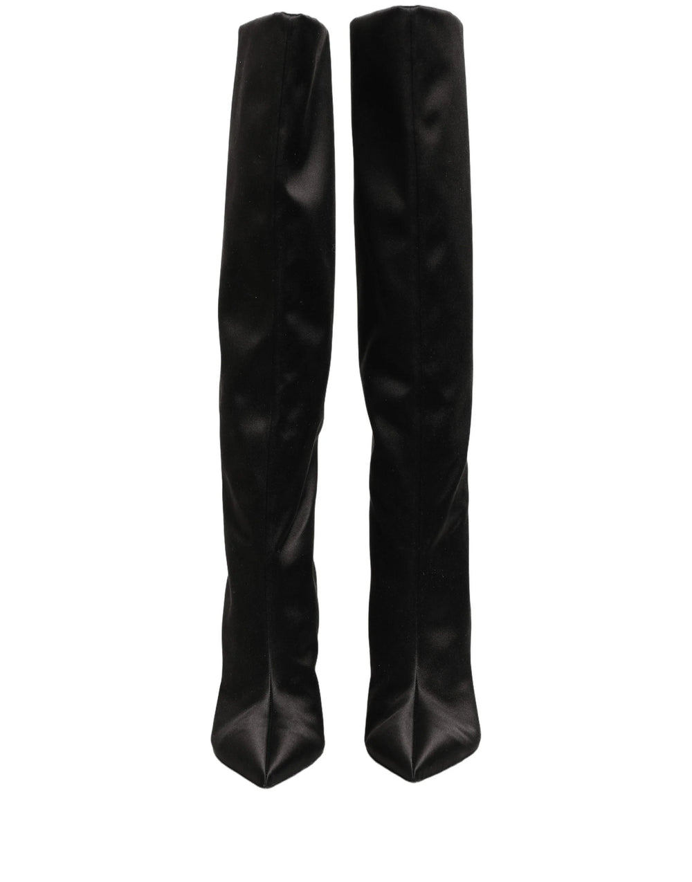 Dolce & Gabbana Black Satin Knee High Stiletto Boots Shoes - EU39/US8.5