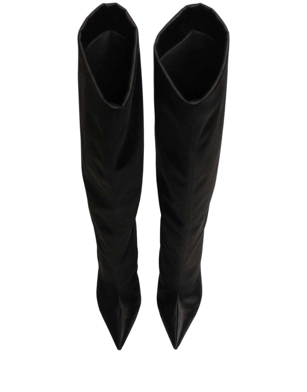 Dolce & Gabbana Black Satin Knee High Stiletto Boots Shoes - EU39/US8.5