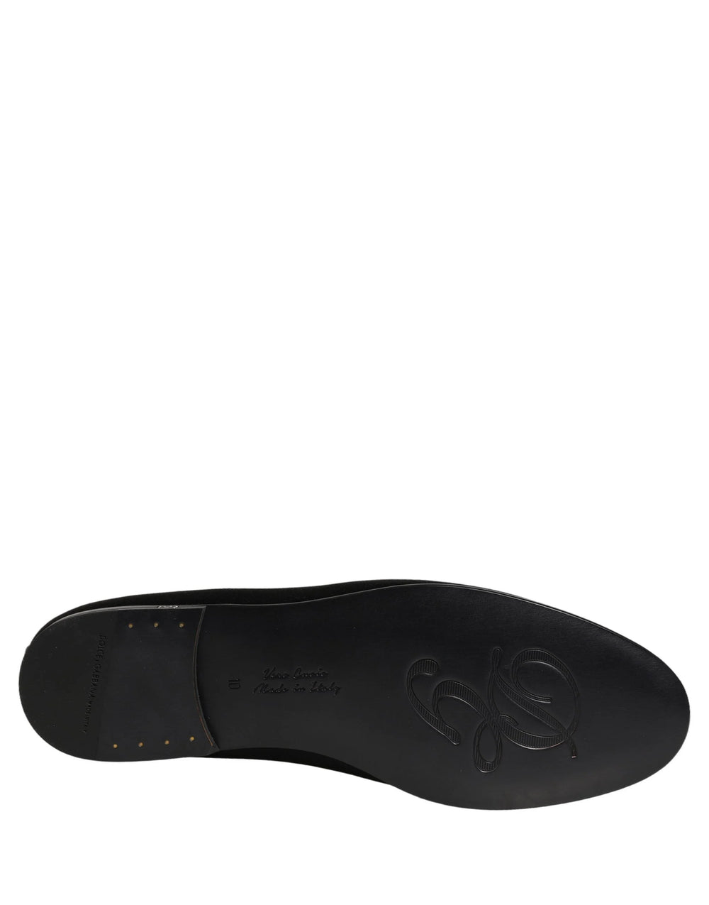 Dolce & Gabbana Black Satin Logo Slip On Flats Loafers Shoes