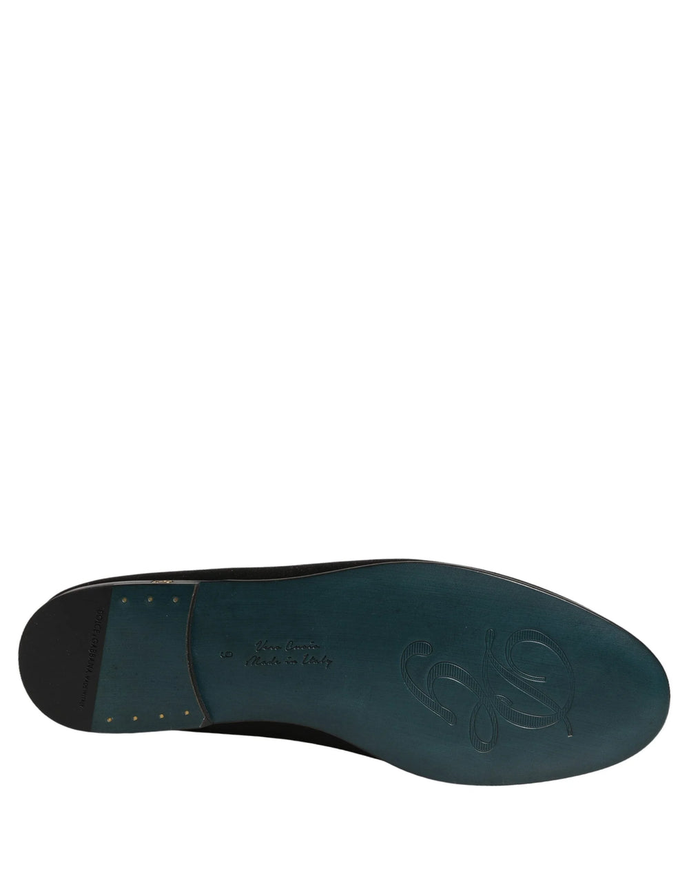 Dolce & Gabbana Schwarze Satinslipper mit Logo - EU43/US10