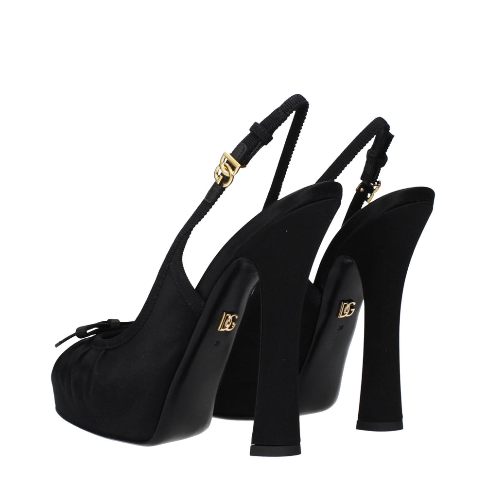 Dolce & Gabbana Black Satin Pumps