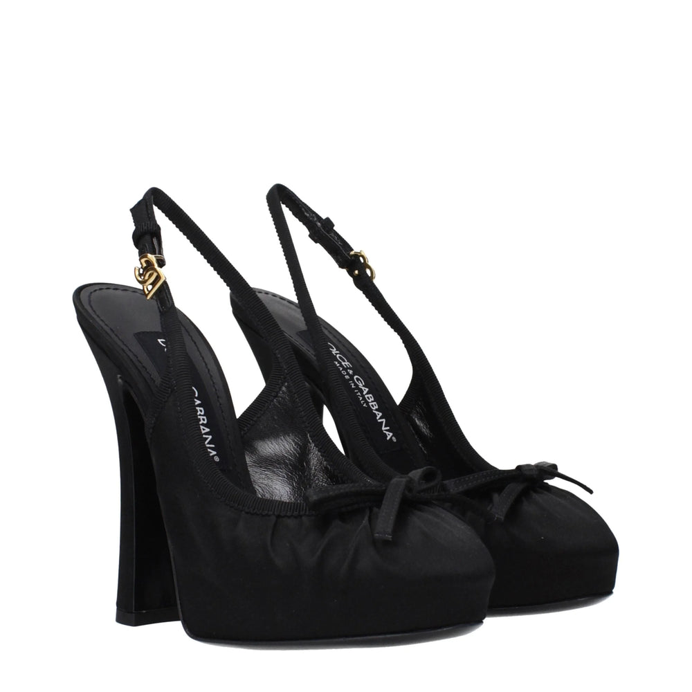 Dolce & Gabbana Black Satin Pumps - EU39/US9
