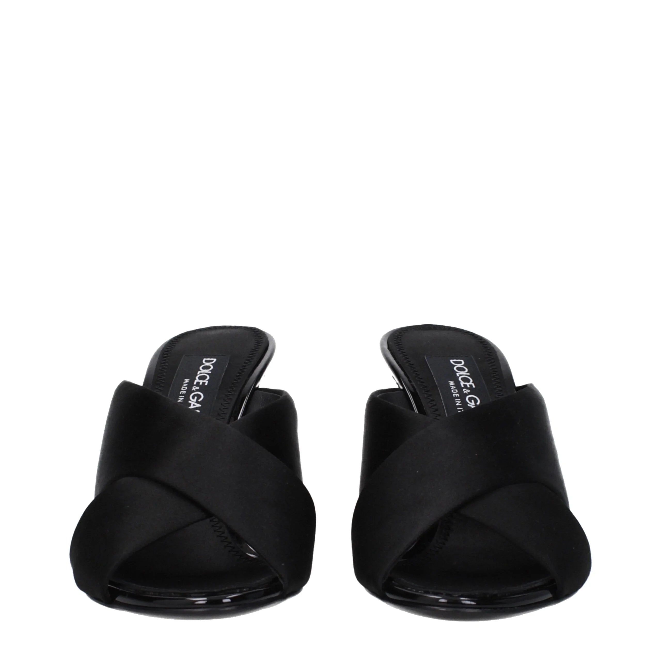 Dolce & Gabbana Black Satin Stiletto Heel Sandals