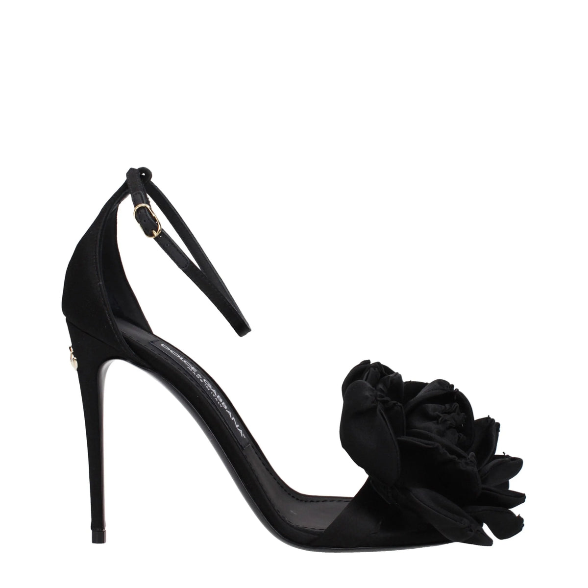Dolce & Gabbana Black Satin Stiletto Heel Sandals - EU40/US10