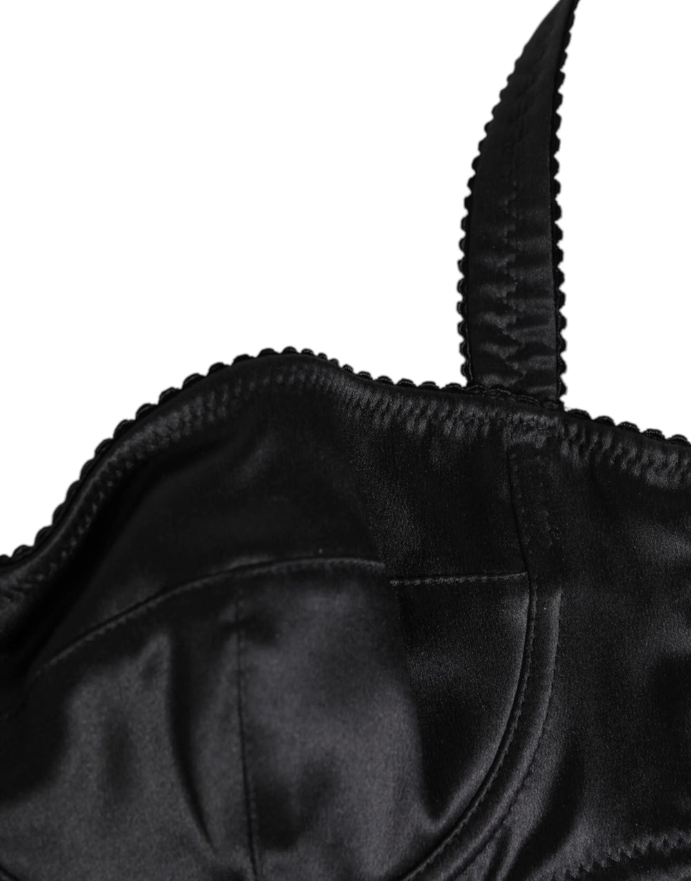 Dolce & Gabbana Black Satin Underwire Bra Lingerie IT2 Underwear - IT2 | S - Bras