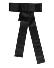 Dolce & Gabbana Black Satin Wide Waist Belt - Belts