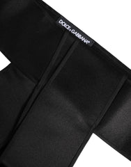 Dolce & Gabbana Black Satin Wide Waist Belt - Belts