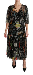 Dolce & Gabbana Black Sea Fish Sicily A-line Shift Dress - IT42|M - Dresses