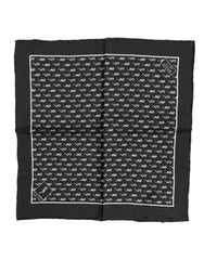 Dolce & Gabbana Black Sea Horse Silk Square Men Foulard Scarf - Scarves & Shawls