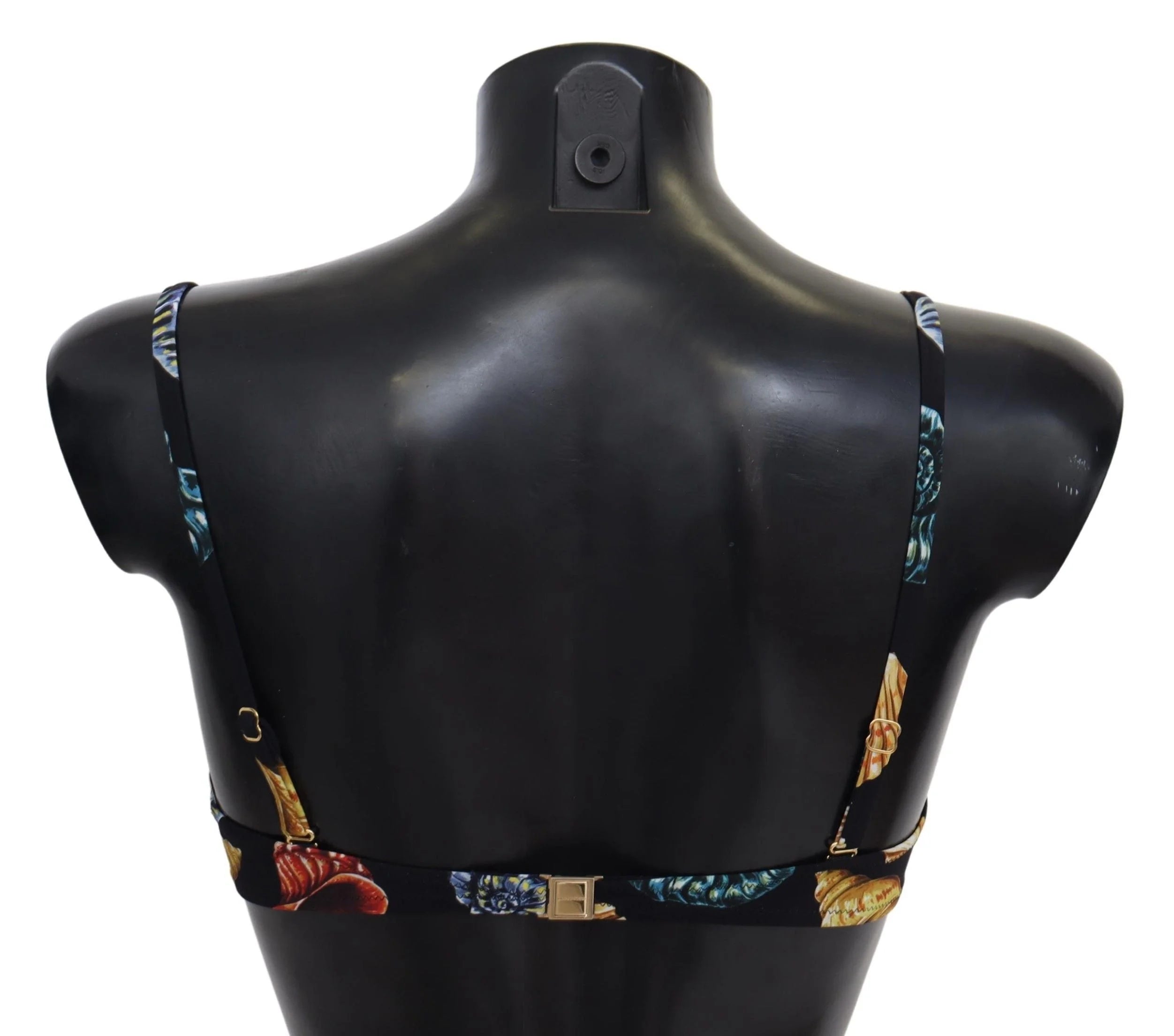 Dolce & Gabbana Black Seashells Print Women Swimwear Bikini Tops - IT1 | XS - Swimwear Tops