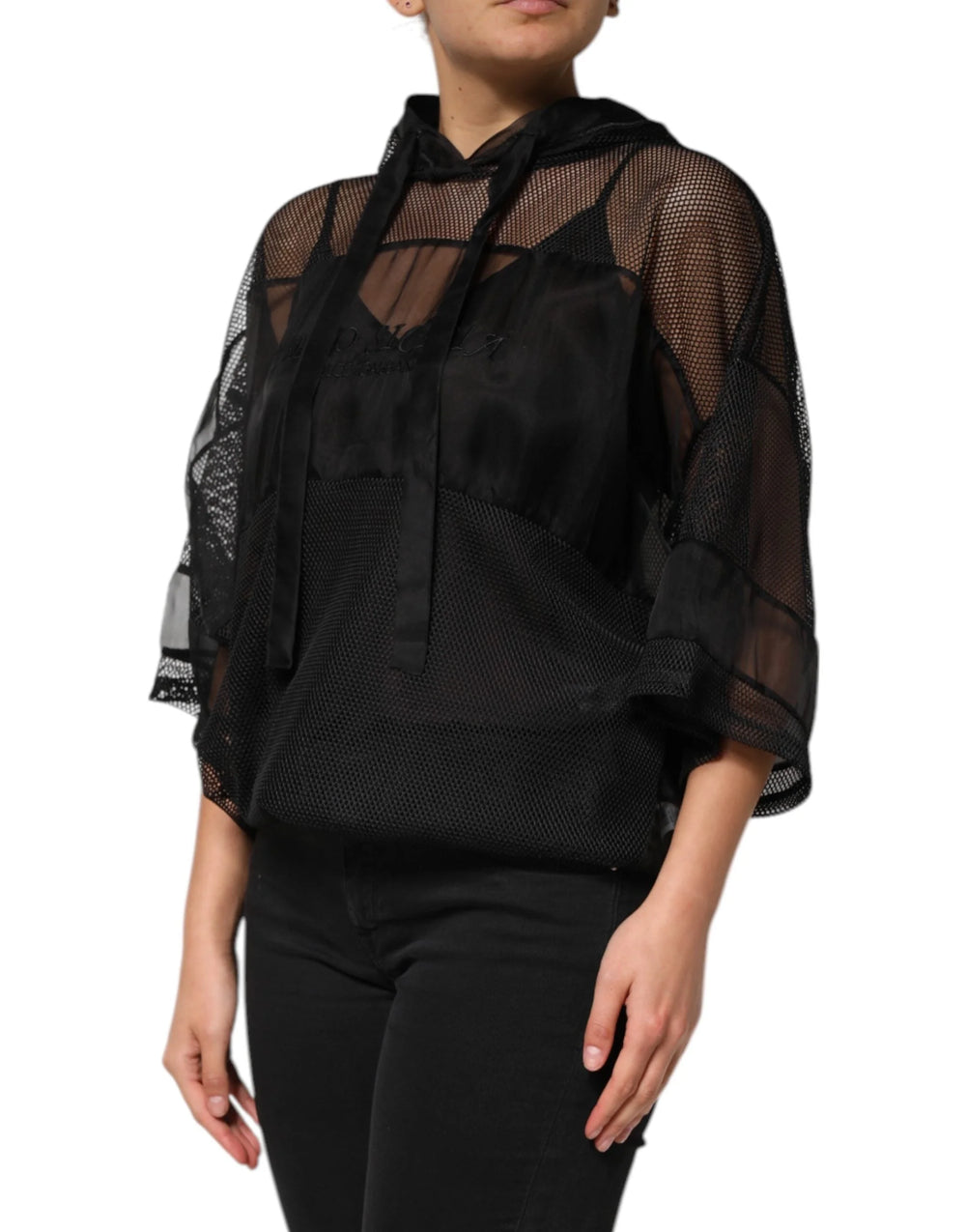 Dolce & Gabbana Black See Through Hooded Pullover Sweater - IT40|S - Hoodies