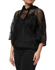 Dolce & Gabbana Black See Through Hooded Pullover Sweater - IT40|S - Hoodies