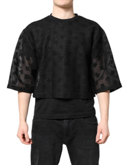 Dolce & Gabbana Black See Through Logo Short Sleeves T-shirt - IT50 | L - T-Shirts