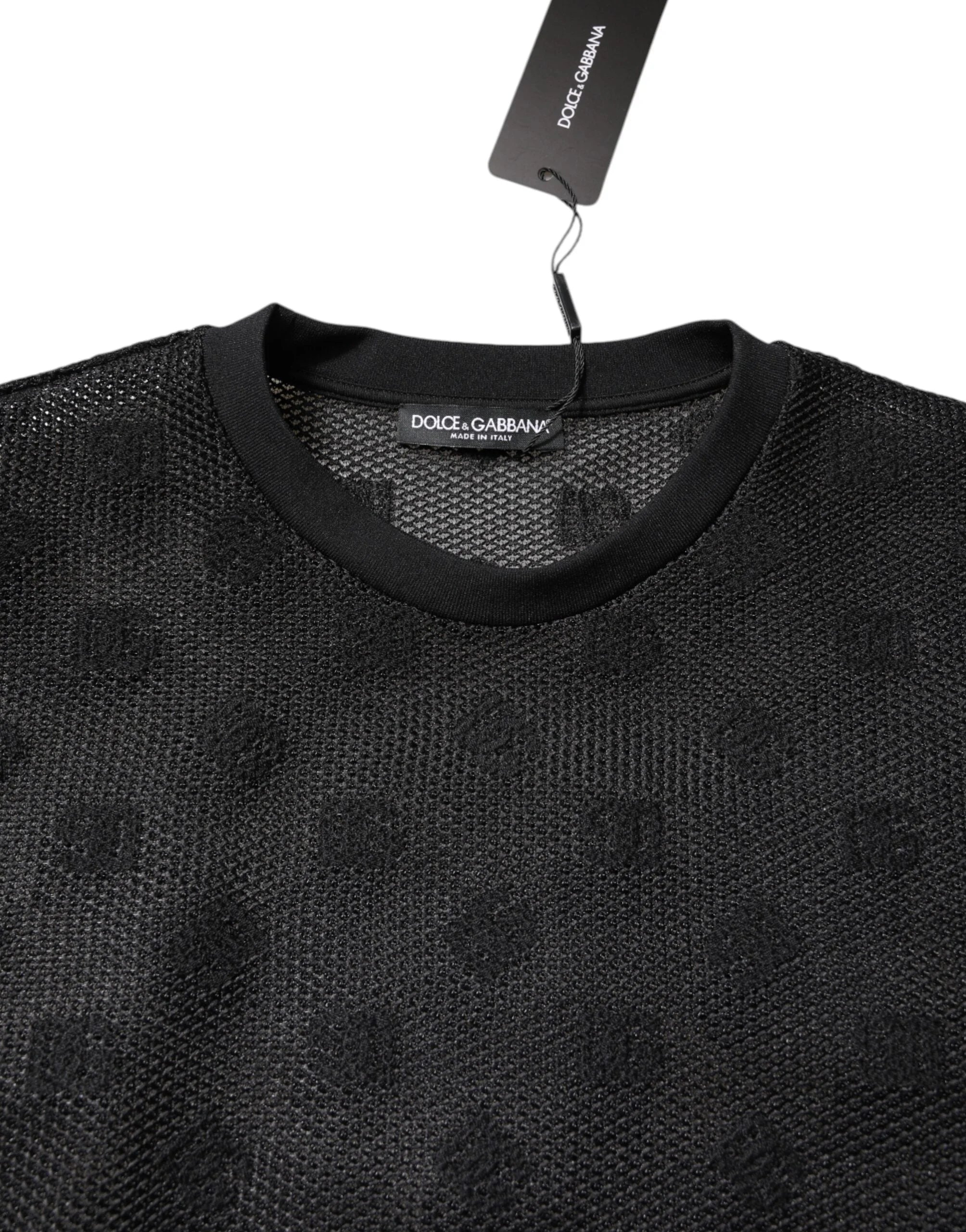 Dolce & Gabbana Black See Through Logo Short Sleeves T-shirt - IT50 | L - T-Shirts