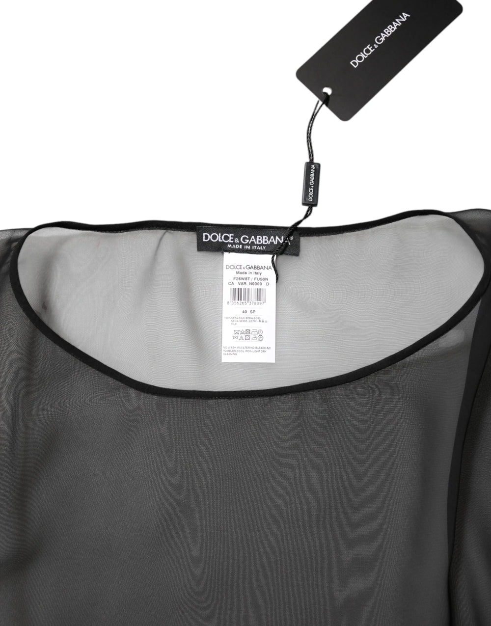 Dolce & Gabbana Black See Through Silk Chiffon Lace Blouse Top - IT40|S - Blouses