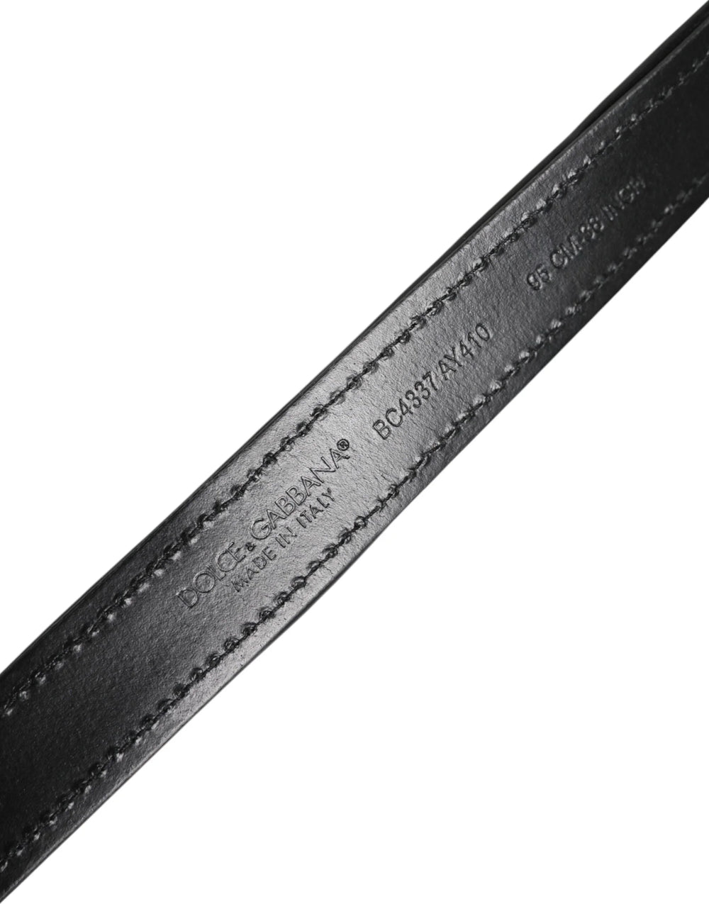 Dolce & Gabbana Black Sequin Embellished Metal Buckle Belt - 95 cm / 38 Inches - Belts