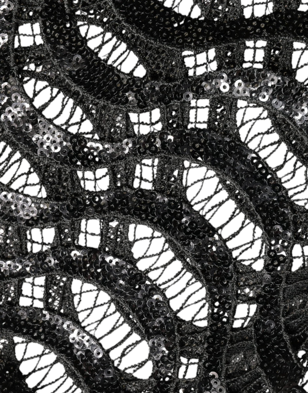 Dolce & Gabbana Black Sequin Sleeveless Tank Blouse Top - IT42|M - Tank Tops