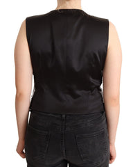 Dolce & Gabbana Black Sequin V-Neck Sleeveless Vest Tank Top - IT48|XXL - Tank Tops