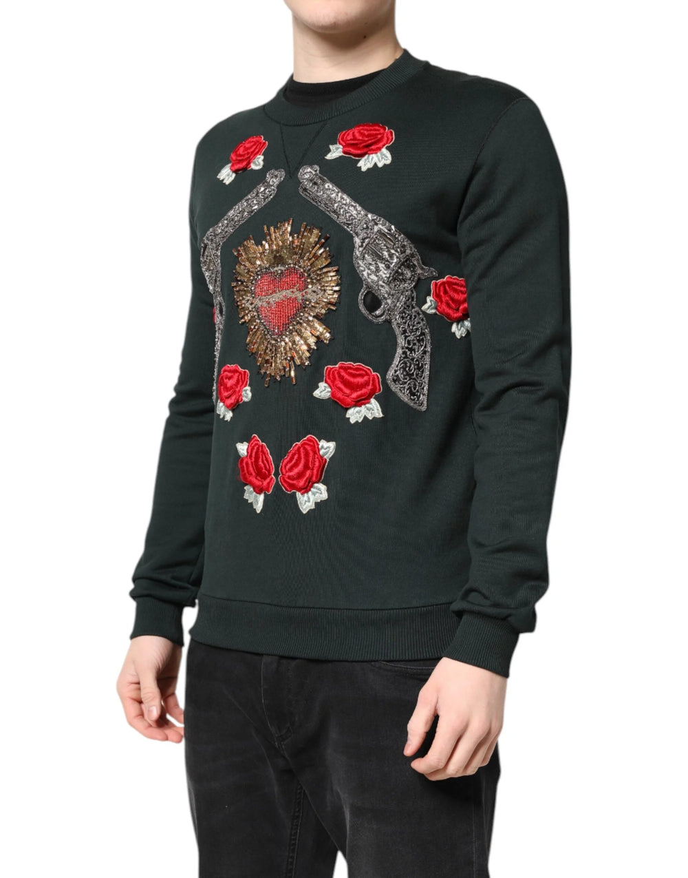 Dolce & Gabbana Black Sequined Embellished Pullover Sweater - IT44 | XS - Sweaters