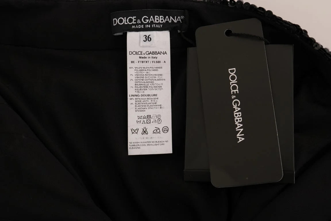 Dolce & Gabbana Black Sequined Fashion Shorts - IT36|XXS