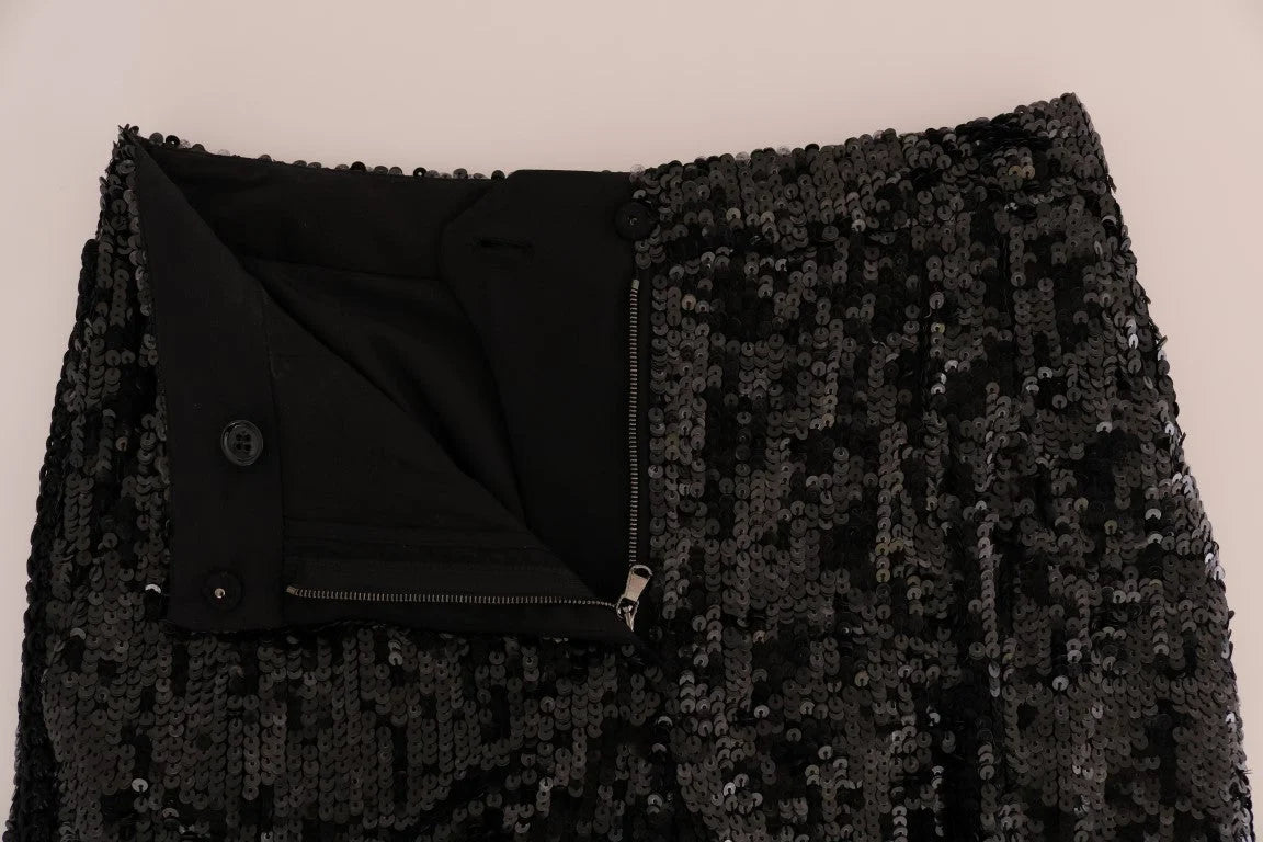 Dolce & Gabbana Black Sequined Fashion Shorts - IT36|XXS