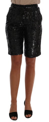 Dolce & Gabbana Black Sequined Fashion Shorts - IT36|XXS - Bermudas