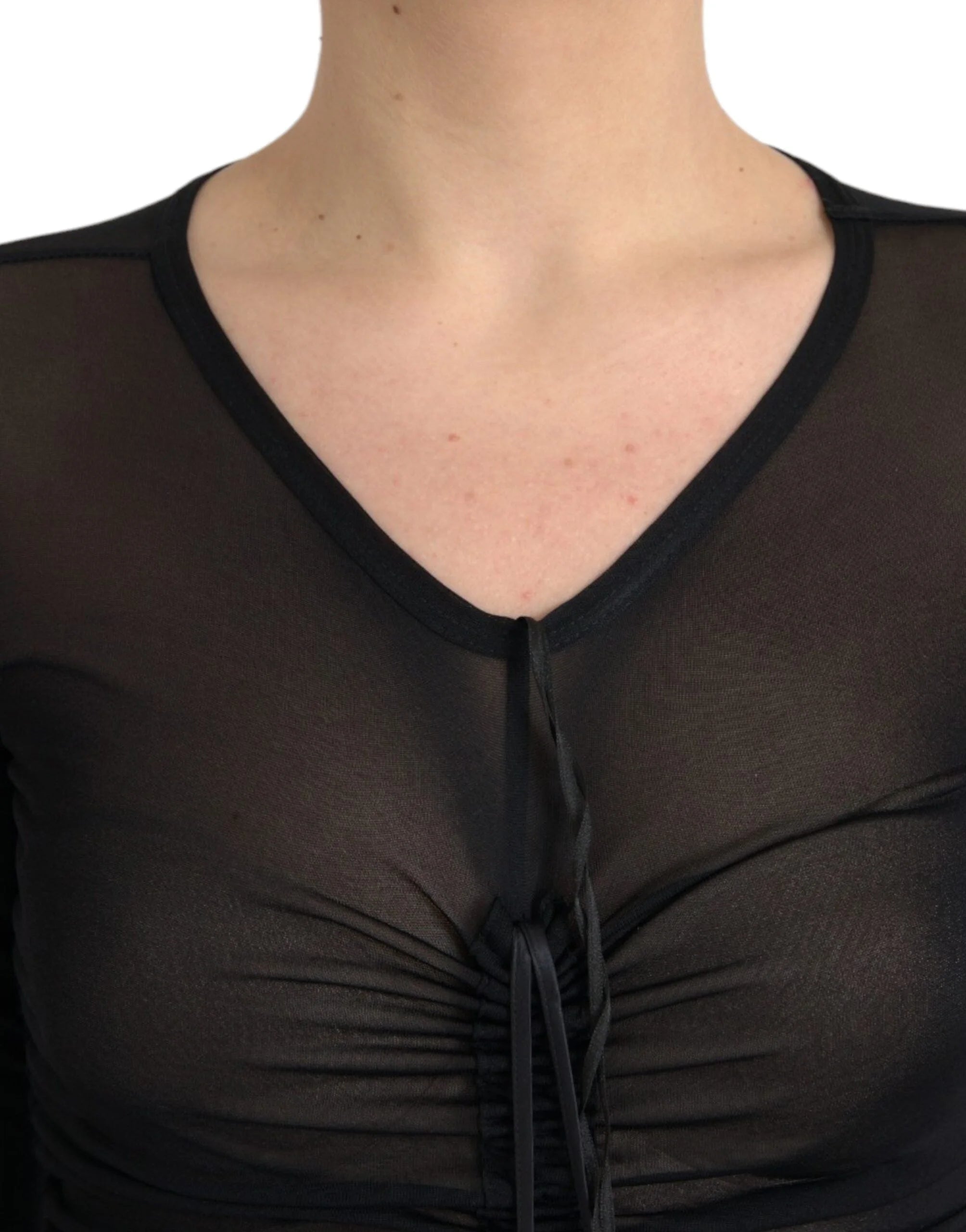 Dolce & Gabbana Black Sheer Bodycon Sheath Midi Dress - Dresses