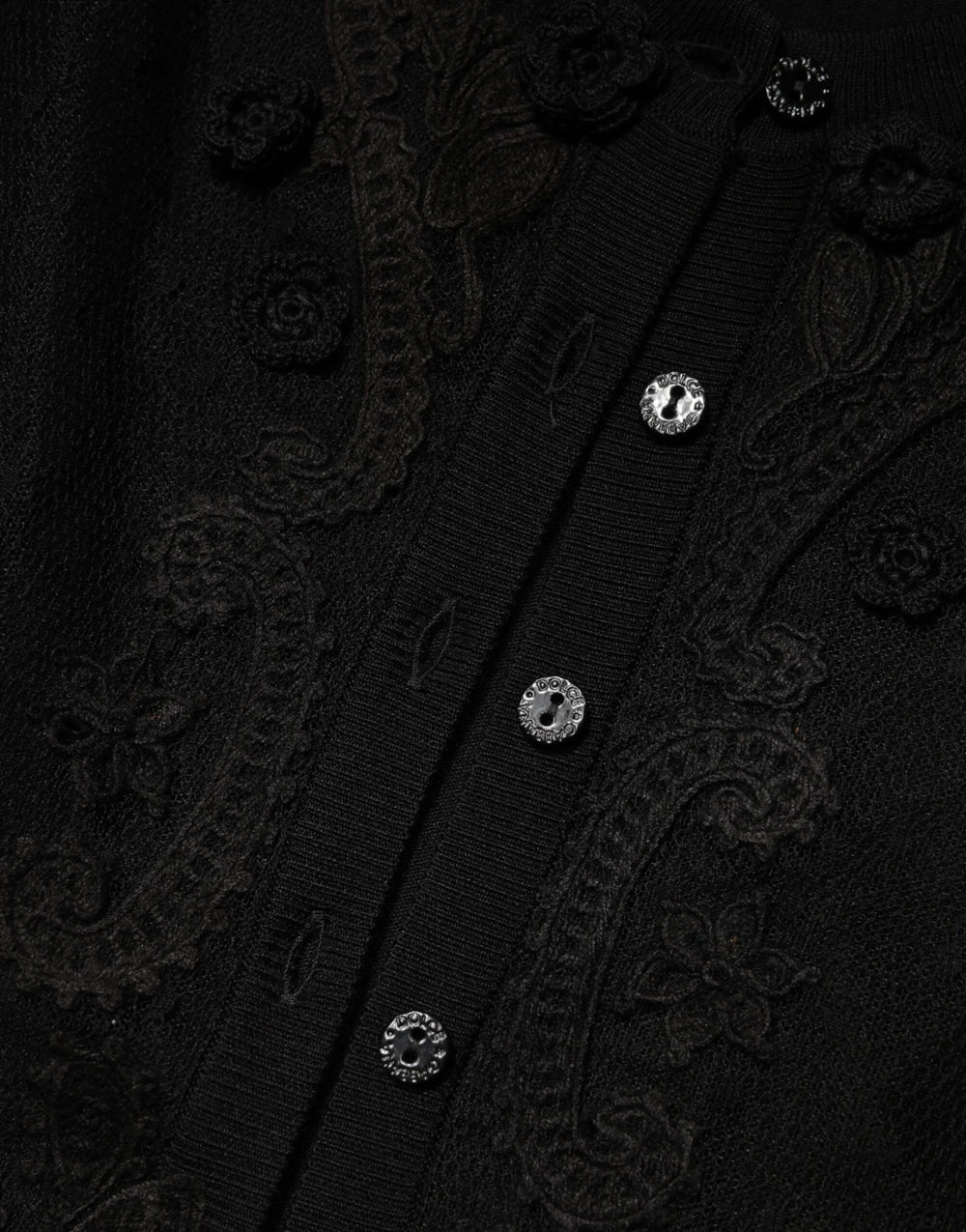 Dolce & Gabbana Black Sheer Button Down Cardigan Sweater - IT36|XXS