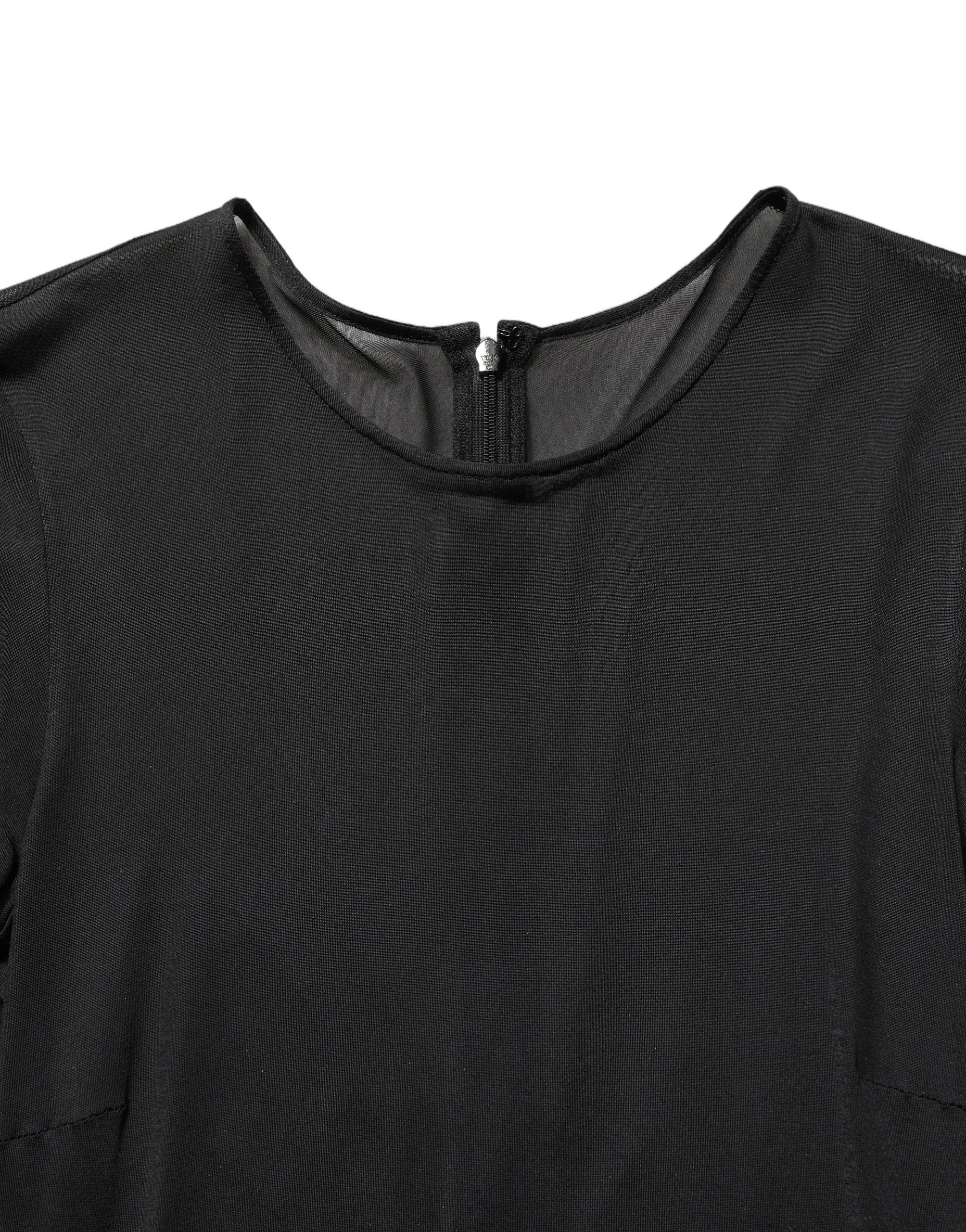 Dolce & Gabbana Black Sheer Long Sleeves Sheath Midi Dress - IT40|S