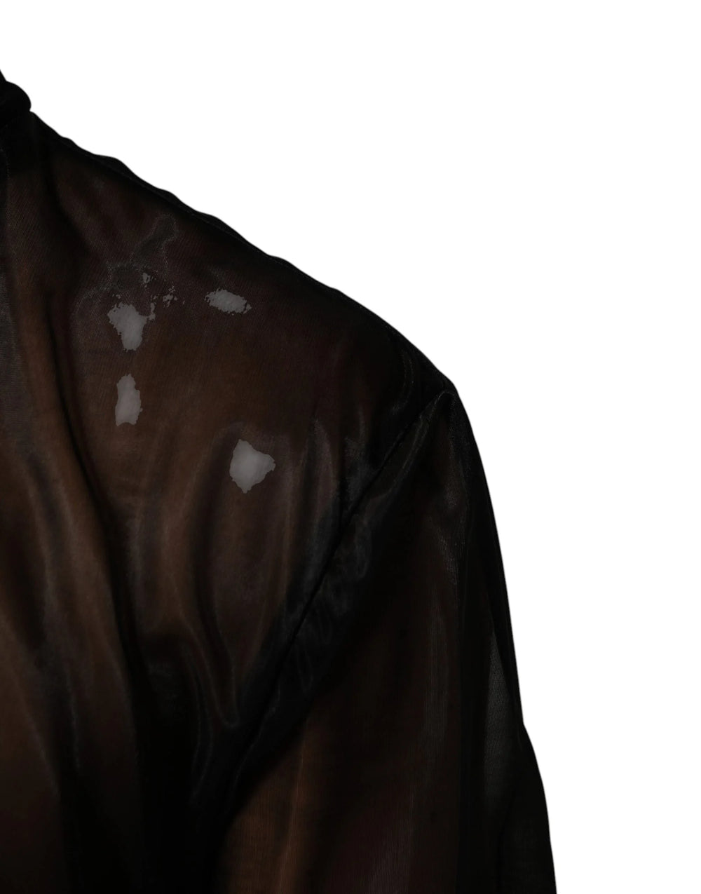 Dolce & Gabbana Black Sheer Long Sleeves Turtleneck Top - IT56 | XXL