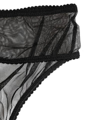Dolce & Gabbana Black Sheer Mesh Lace Bikini Briefs Underwear - IT2 | S - Bikinis