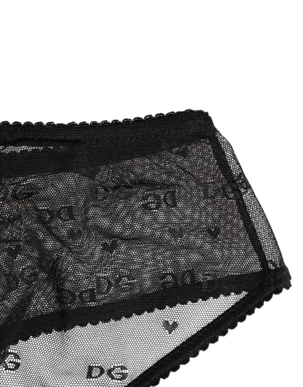 Dolce & Gabbana Black Sheer Mesh Lace Polka Dot Logo Underwear - IT2 | S - Briefs