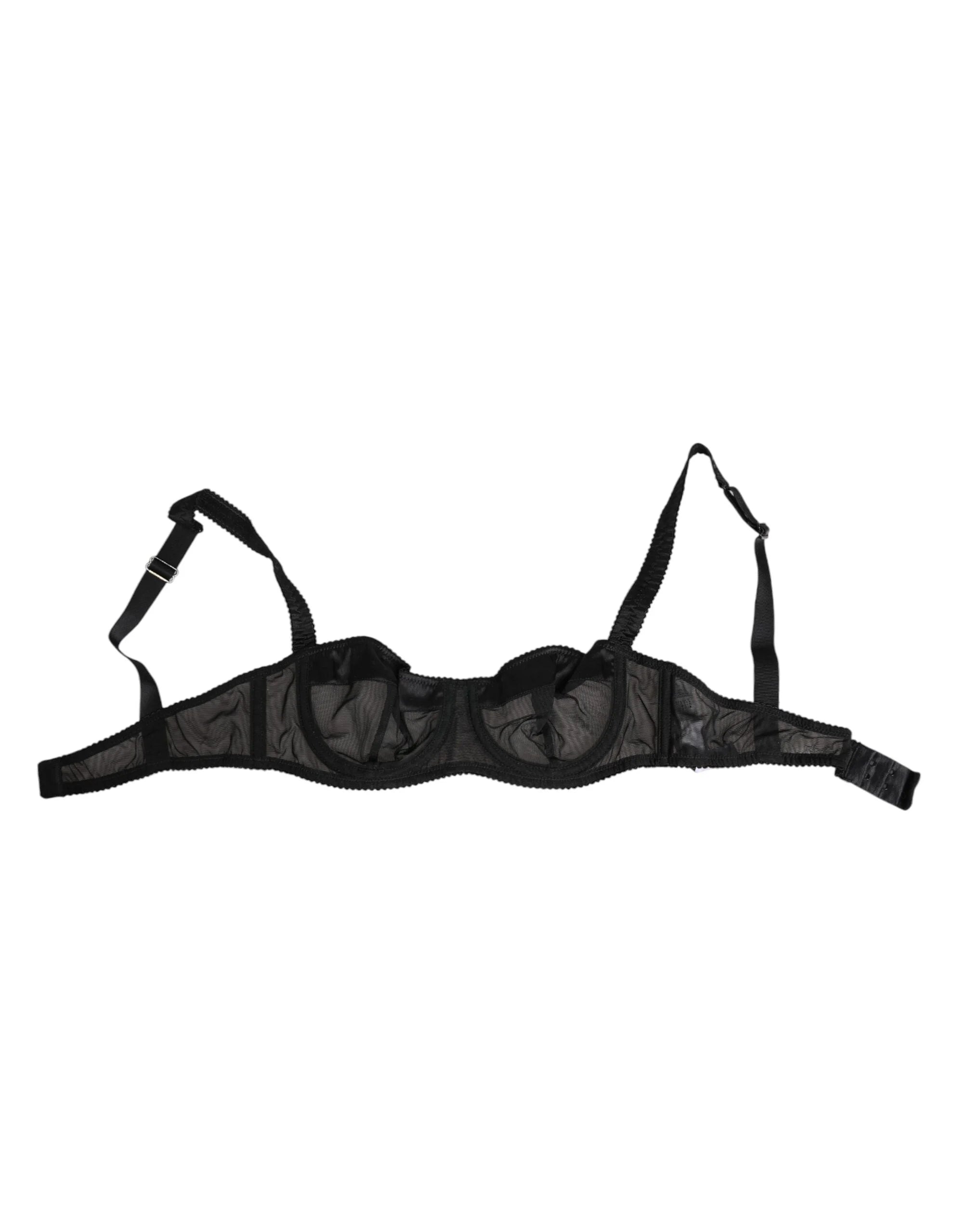 Dolce & Gabbana Black Sheer Mesh Underwire Bra Underwear - IT2 | S - Bras
