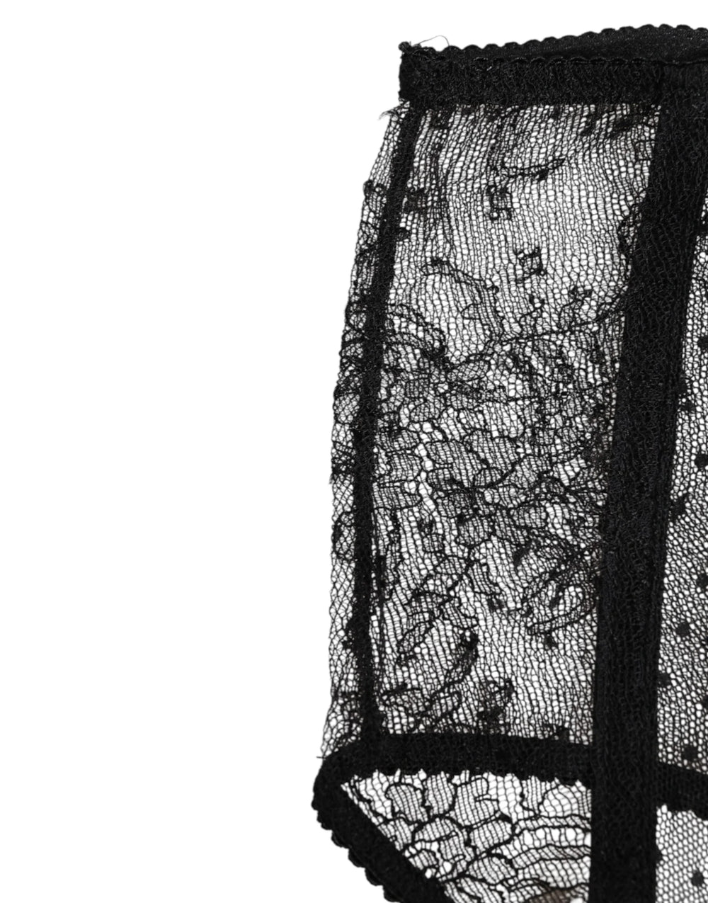 Dolce & Gabbana Black Sheer Polka Dot Lace High Waist Underwear - IT2 | S - Briefs
