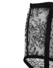 Dolce & Gabbana Black Sheer Polka Dot Lace High Waist Underwear - IT2 | S - Briefs