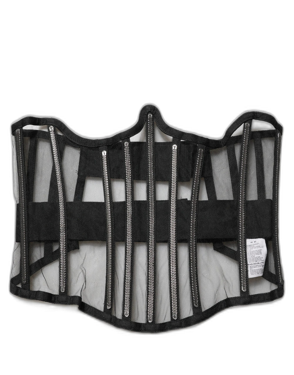 Dolce & Gabbana Black Sheer Tulle Bodysuit Cropped Corset Top - IT40|S