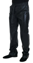 Dolce & Gabbana Black Shining Drawstring Trouser Nylon Pants - IT48 | M - Trousers