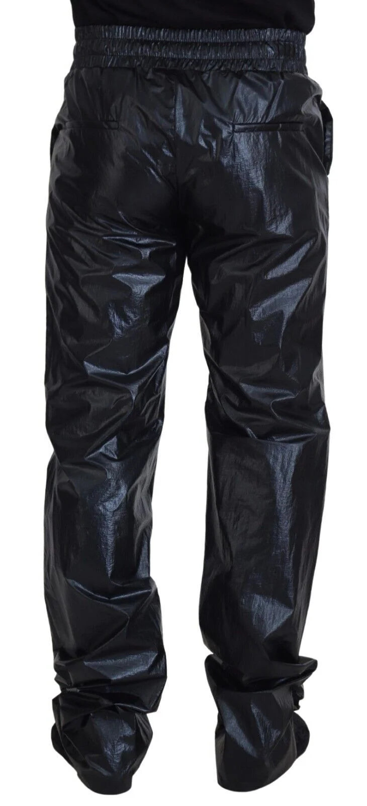 Dolce & Gabbana Black Shining Drawstring Trouser Nylon Pants - IT48 | M - Trousers