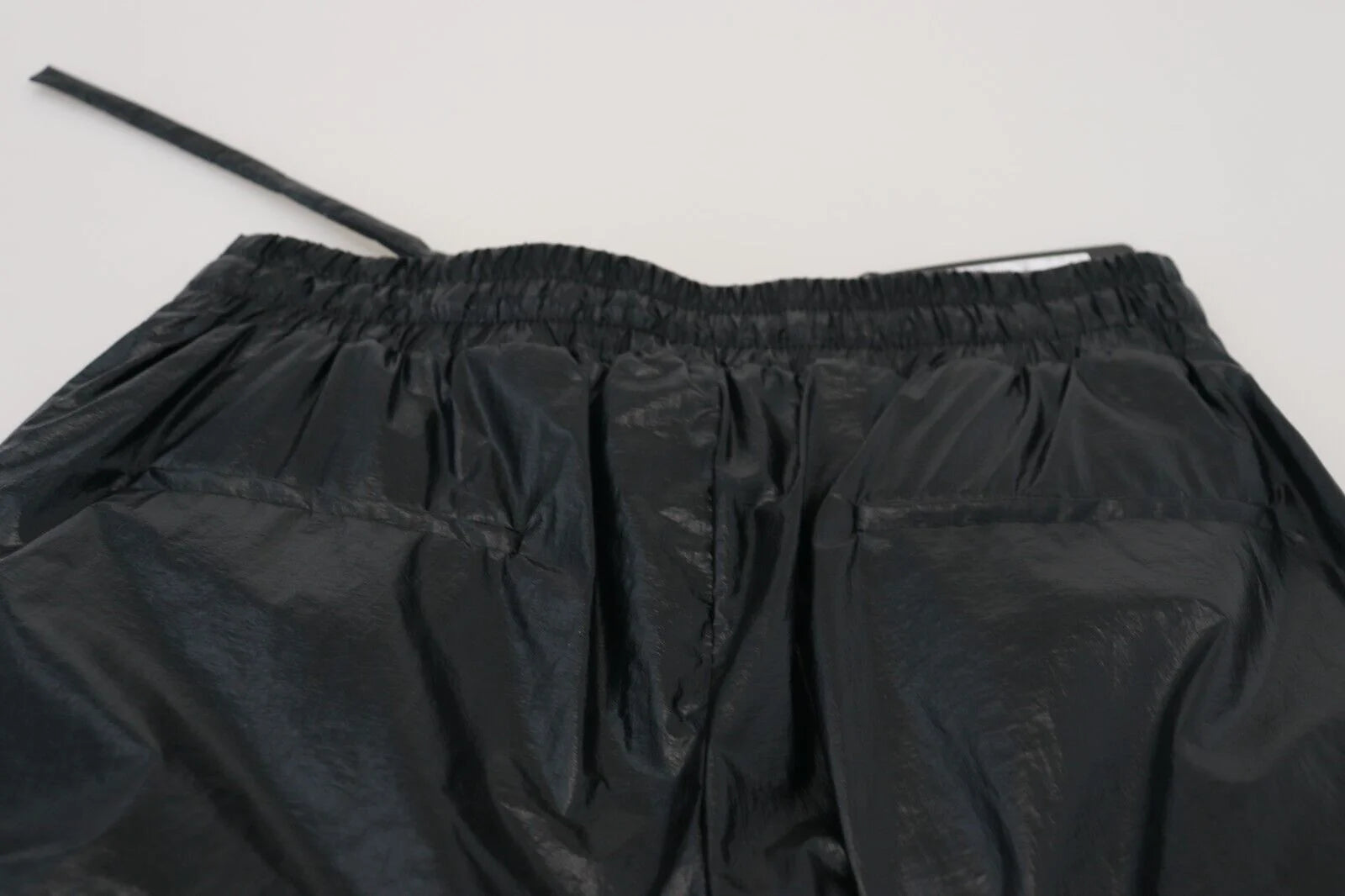 Dolce & Gabbana Black Shining Drawstring Trouser Nylon Pants - IT48 | M - Trousers