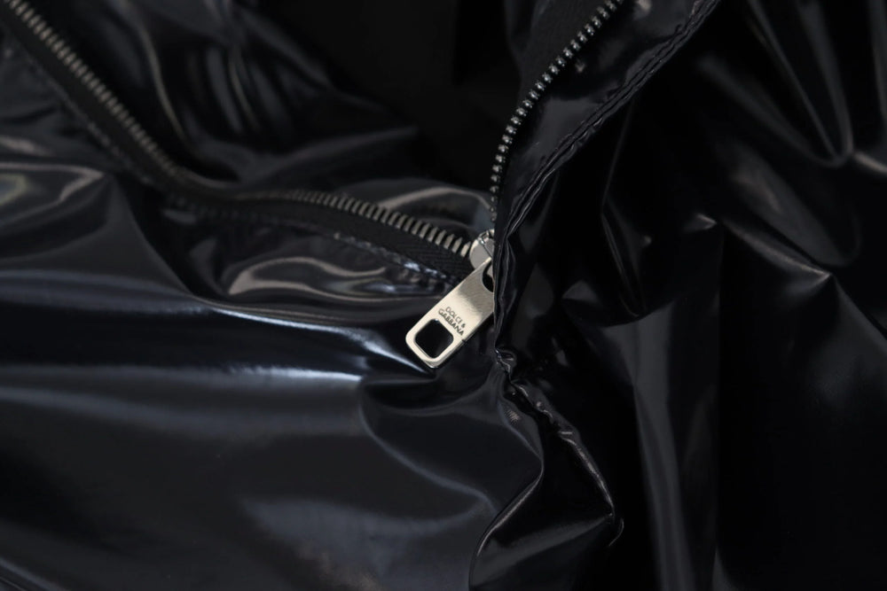 Dolce & Gabbana Black Shining Nylon Skinny Men Pants - IT48 | M - Trousers