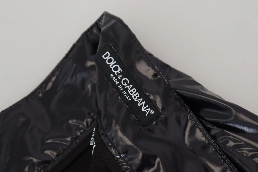 Dolce & Gabbana Black Shining Nylon Skinny Men Pants - IT48 | M - Trousers